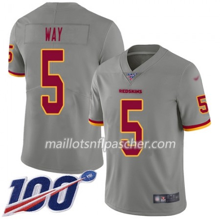 Maillot Washington Redskins Tress Way 5 Nike Gris 100th - Homme